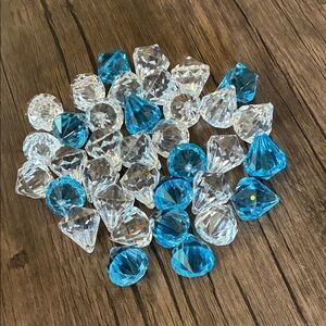 Blue and Clear Decorative Gems Set